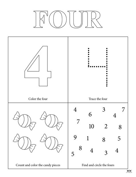 Find the number of 4.